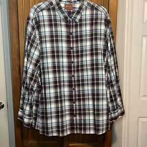 Red Ale kind sleeve Button down plaid shirt